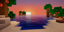 [Wallpaper] Jour 258 : Minecraft Island Sunset