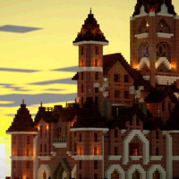 [Wallpaper] Jour 290 : Château Minecraft et son phare