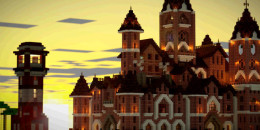 [Wallpaper] Jour 290 : Château Minecraft et son phare